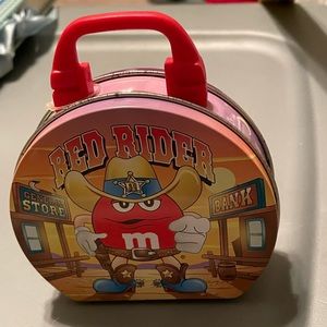 Collectors tin small lunch tin with Handle M&M Howdy Partner & Red Rider